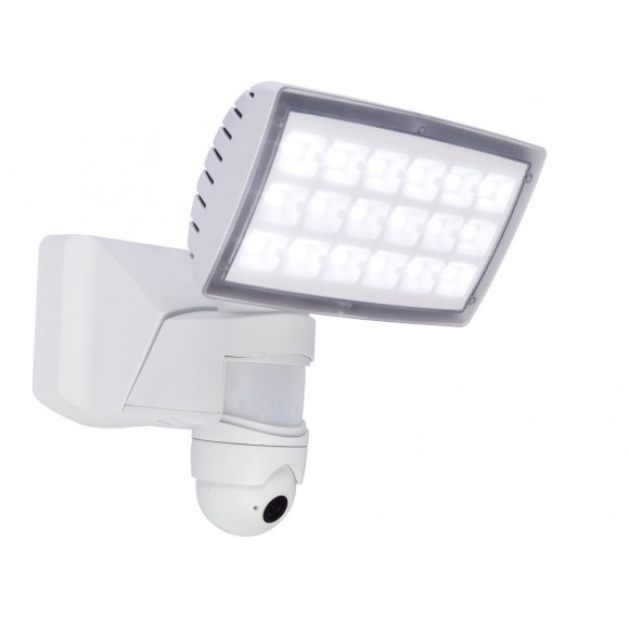Lutec 7629502331 LED Außen Spotleuchte mit Kamera und Sensor Peri 1x25W | 5000K | IP44 - intelligent, mit verstellbarem Kopf