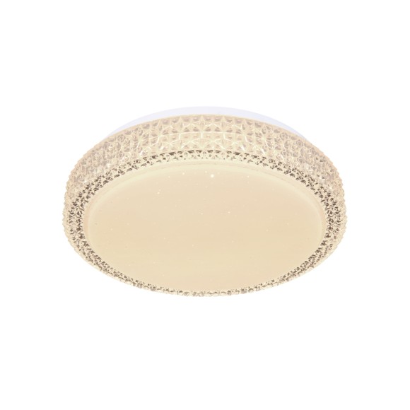 Globo 41749-12 LED Deckenleuchte Ovi 1x12W | 890lm | 2700-4200-6500K - funkelnder Effekt, dimmbar, weiß, opal