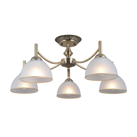 Italux PND-40653-5-ABR-WH Deckenleuchte Fener | 40W E27 | messing | opal