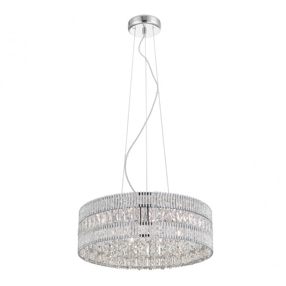 Italux P0474-06B Pendelleuchte Felicia 6x42W | G9 | IP20 - Kristall, silber