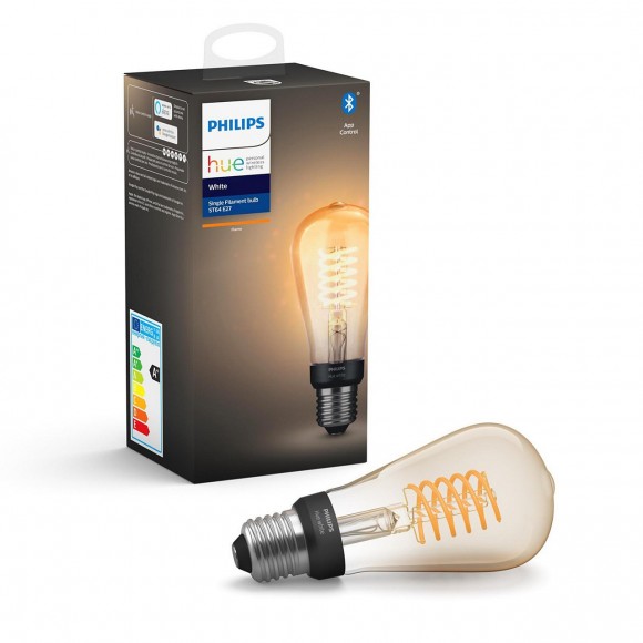 Philips Hue 8718699688868 LED Lampe Filament 1x7W | E27 | 2100K - Bluetooth weiß
