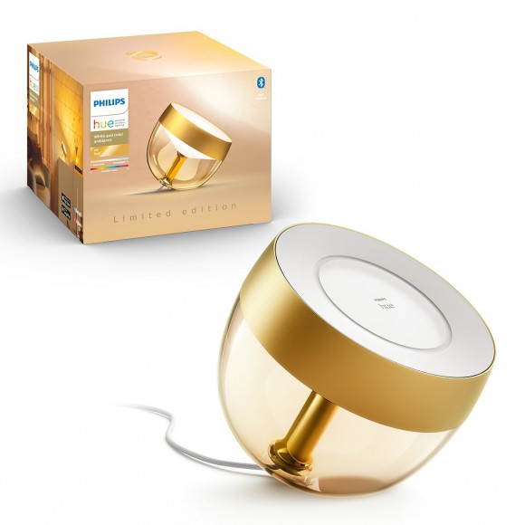 Philips Hue 8719514264526 LED Lampe Iris 4 Generation 1x8,1W | 2000-6500K - Bluetooth, White and Color Ambiance, gold, Limited Edition