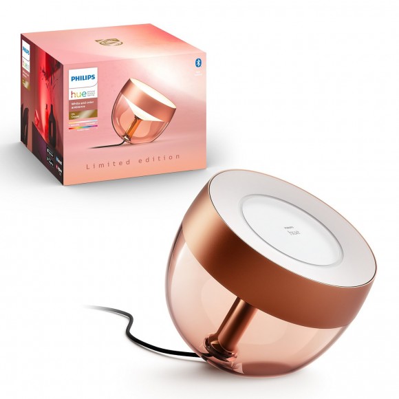 Philips Hue 8719514264564 LED Lampe Iris 4 Generation 1x8,1W | 2000-6500K - Bluetooth, White and Color Ambiance, kupfer, Limited Edition