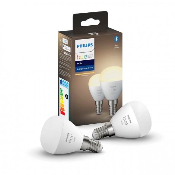 Philips Hue 8719514266902 2x LED Lampe 1x5,5W | E14 | 470lm | 2700K - Bluetooth, weiß