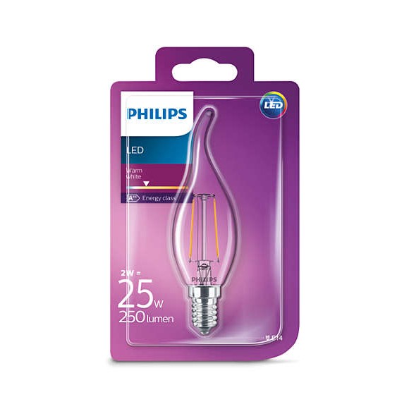 Philips 101383261 LED Lampe Classic 1x2W | E14 | 2700K