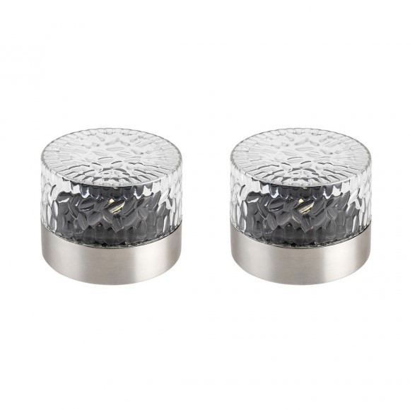 Rabalux 7010 2x LED Outdoor Solar Tischleuchte Lentula 1x0,5W | 10lm | 3000 K | IP44 - Edelstahl