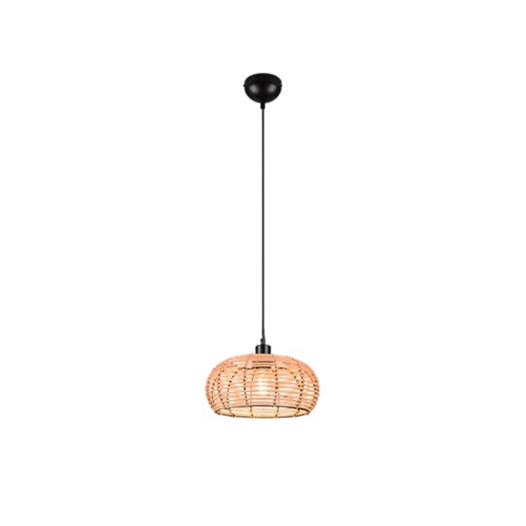 Trio 312200136 Pendelleuchte Inga 1x40W | E27 - höhenverstellbar, schwarz, natur