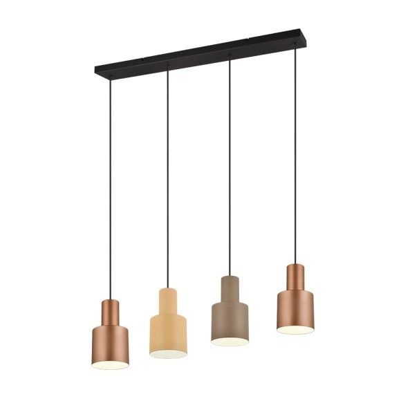 Trio 319400417 Pendelleuchte Agudo 4x40W | E27 | IP20 - höhenverstellbar, Kaffee, Beige, Braun