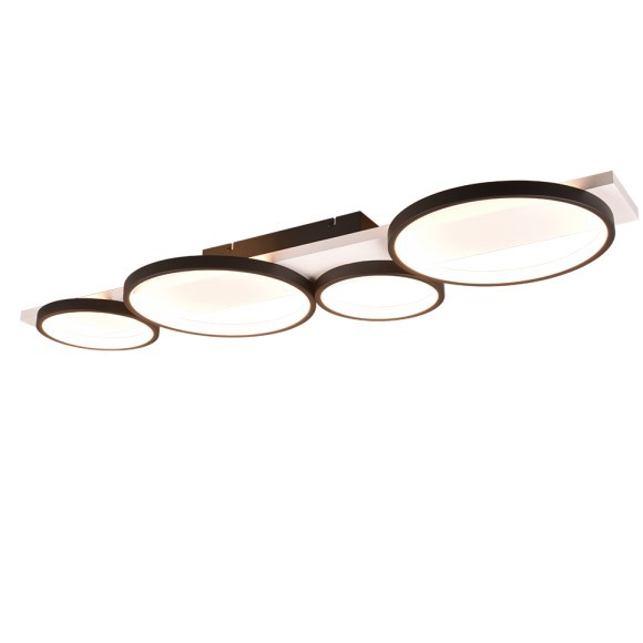 Trio 643810432 Deckenleuchte Madera 1x44W | 5100lm | 3000K | IP20 - 3 Stufen Dimmschalter, mattschwarz