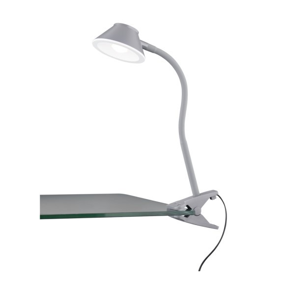 Trio R22191287 LED Lampe mit Clip Berry 1x3,5W | 400 lm | 3000K | IP20 - Kabelschalter, flexibler Arm, Kunststoff, Titanium