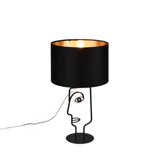 Trio R51211002 Tischleuchte Sultan 1x60W | E27 - Kabelschalter, schwarz