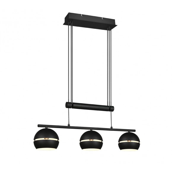 Trio 313300332 Hängende Deckenleuchte Fletcher 3x40w | E14 - einstellbare Höhe, mattschwarz