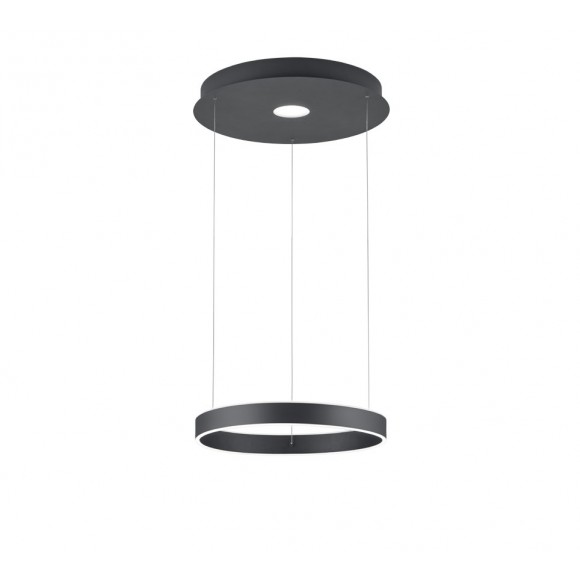 TRIO 325710242 LED Pendelleuchte Logan 1x45W | 4000L | 3000K | IP20 - 3-Phasen-dimmbar, höhenverstellbar, anthrazit