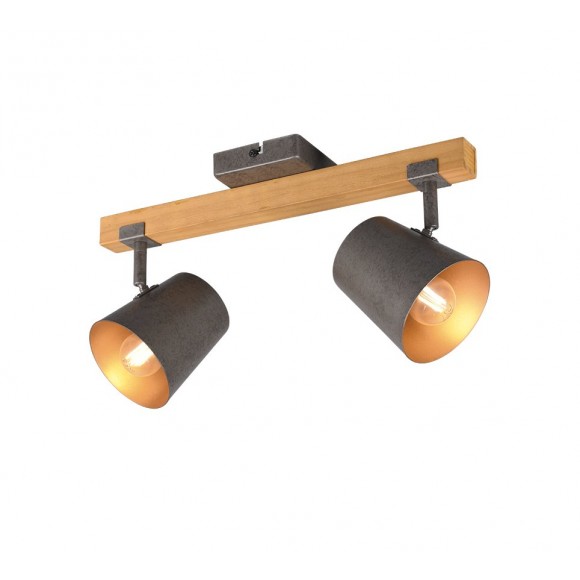 Trio 801900267 Spotleuchte Bell 2x25w | E14 - Antikes Nickel, Holz