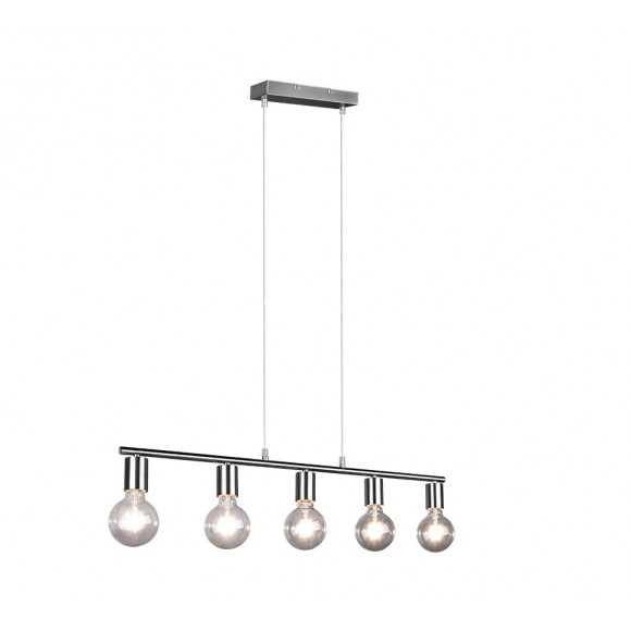 Trio R30185007 Hängende Deckenleuchte Vannes 5x40w | E27 - Matt Nickel