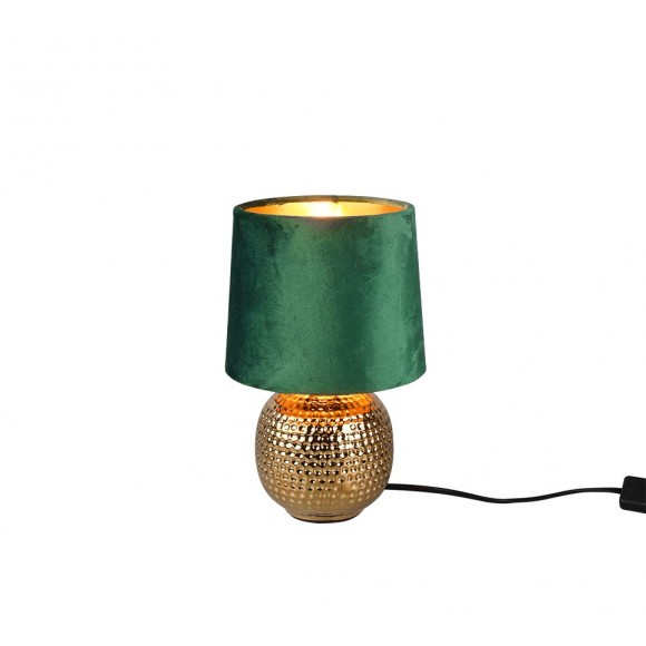 Trio R50821015 Sophia 1x40W Tischlampe | E14 - Kabelschalter, Gold, grün