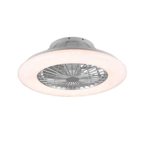 Trio R62522987 LED-Deckenleuchte mit Ventilator Stralsund 1x30w + 9W |  22200lm | 3000 - 6500K | RGB - separate Schalter, Fernbedienung, dimmbar, 3  Geschwindigkeiten, Timer, Sternwirkung, Nachtmodus, weiß