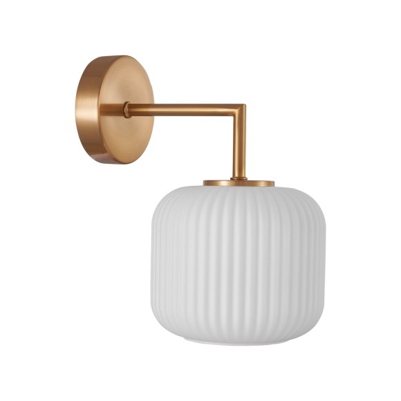 Italux WL-408817-1-HBR-WH Wandleuchte Fosse | 40W E27 | gold | opal