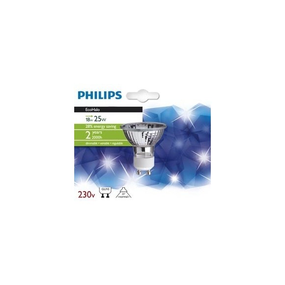 Philips 18W GU10 Leuchtmittel - EcoHalo Twist 18W GU10 230V 25D 1BC/10