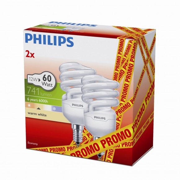 Philips Energiesparlampe 12W E14 - MEGAPROMO EconomyTwister 12W E14 WW
