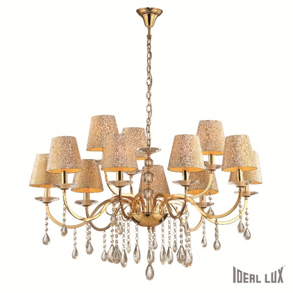Ideal Lux 088129 Pendelleuchte Pantheon Oro 12x40W | E14 - gold