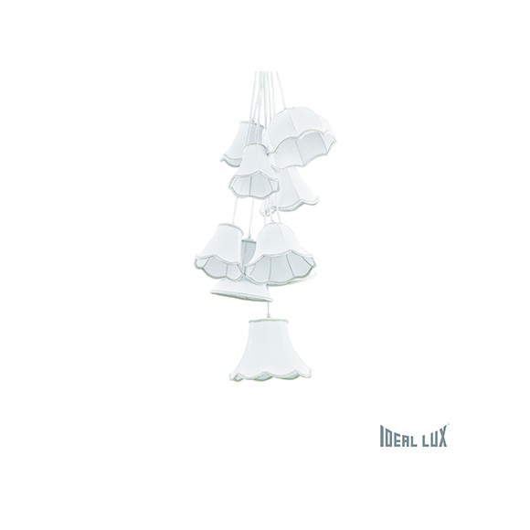 Ideal Lux Hängeleuchte - Pendelleuchte Hats Classic 9x60W E27 - weiß