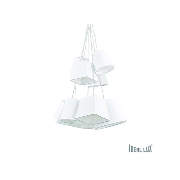Ideal Lux Hängeleuchte - Kronleuchter Hats Modern 9x60W E27 - weiß
