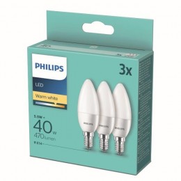 Philips 8718699777814 LED-Lampe Set 3x5,5w-40W | E14 | 470lm | 2700k