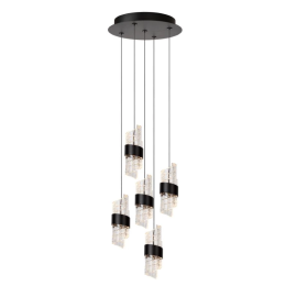 Lucide L134963630 LED Pendel-Kronleuchter KLIGANDE | 5x8W integrierte LED-Quelle | 5x520lm | 2700K