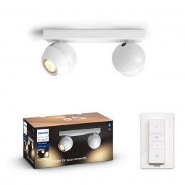 Philips Hue 50472/31/P6 LED Spotleuchte Buckram 2x5,5W | GU10 | 2200-6500K