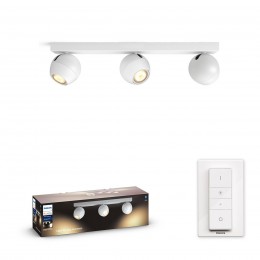 Philips Hue 50473/31/P6 LED Spotleuchte Buckram 3x5,5W | GU10 | 2200-6500K